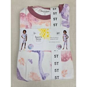 Burt's Bees Pajama Set Girl 5T Organic Cotton Two Pair of Short-Sleeve PJ's